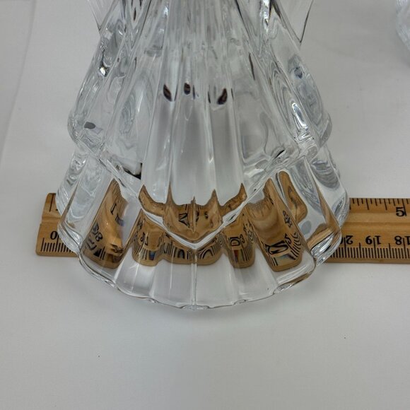 Vintage Leaded Crystal Angel Candleholders Glass Figurine Set Of 2 Holiday Decor - Picture 11 of 16